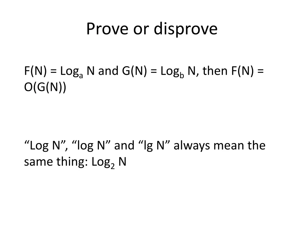 prove or disprove