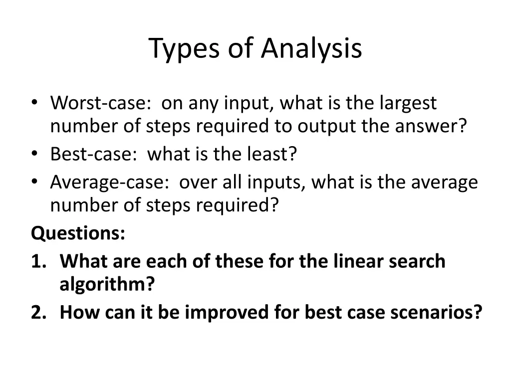 types of analysis