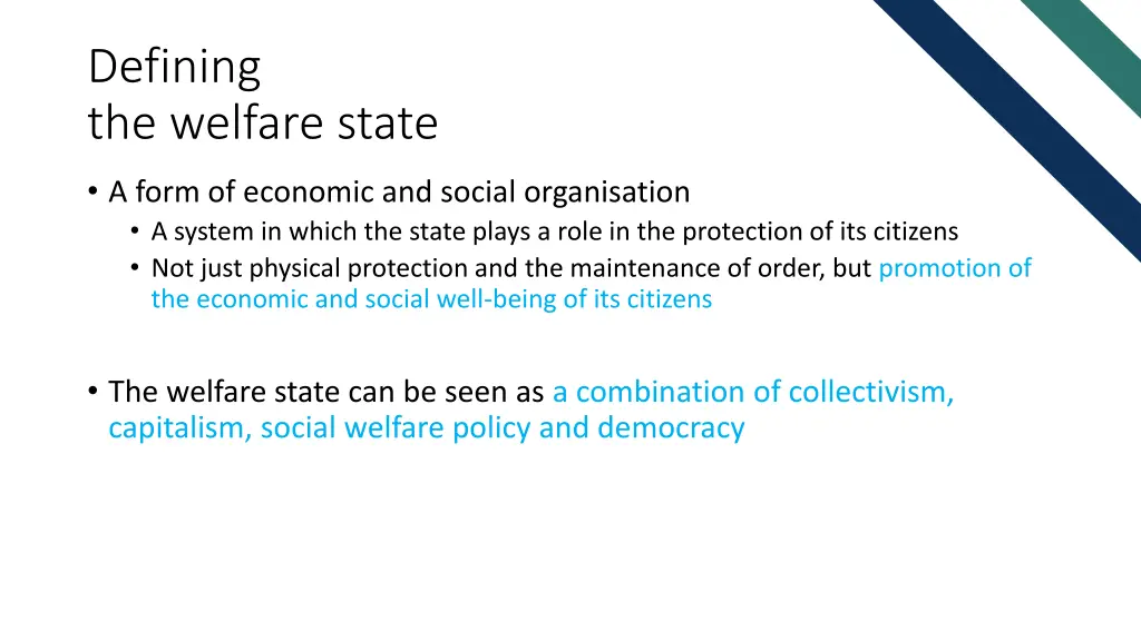 defining the welfare state