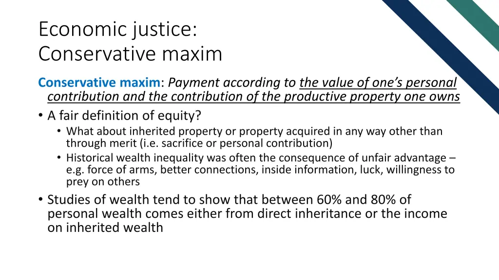 economic justice conservative maxim