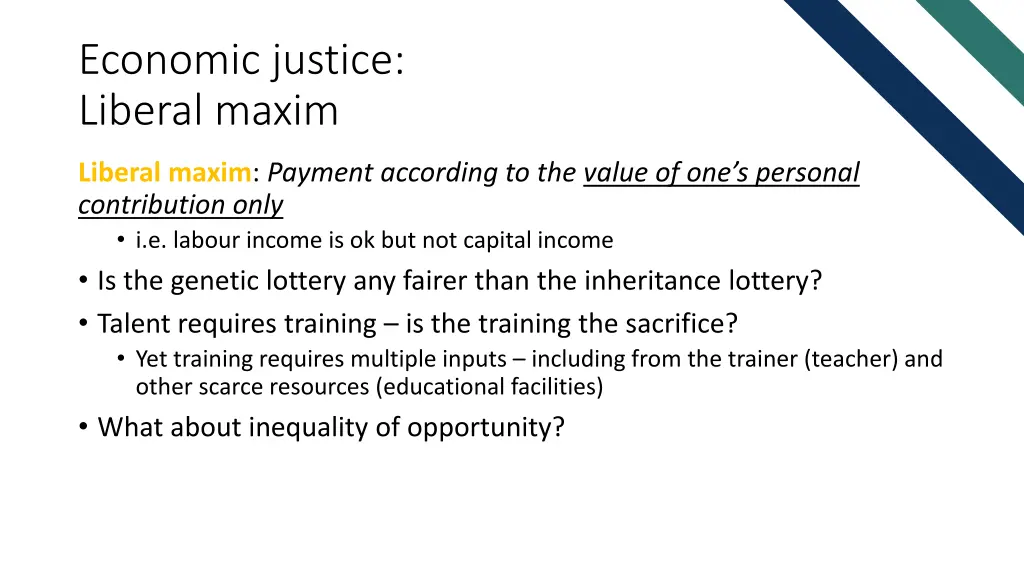 economic justice liberal maxim