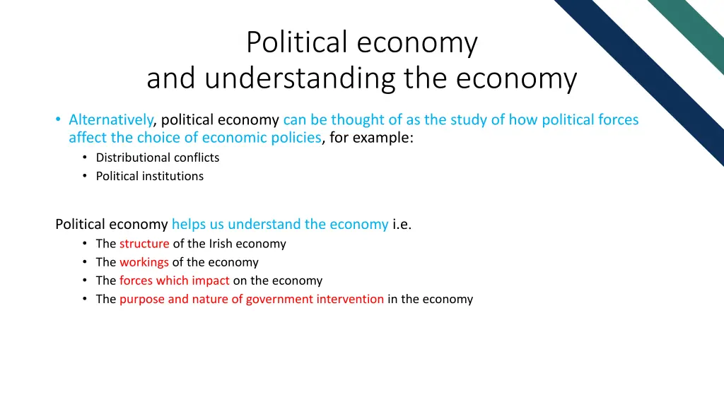 political economy and understanding the economy