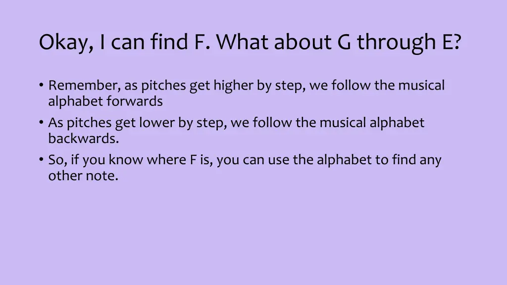 okay i can find f what about g through e