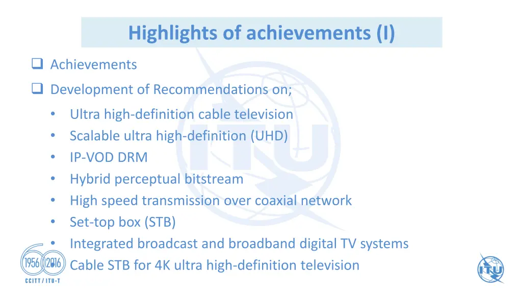highlights of achievements i