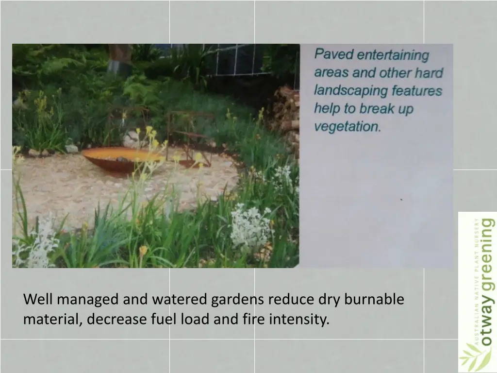well managed and watered gardens reduce