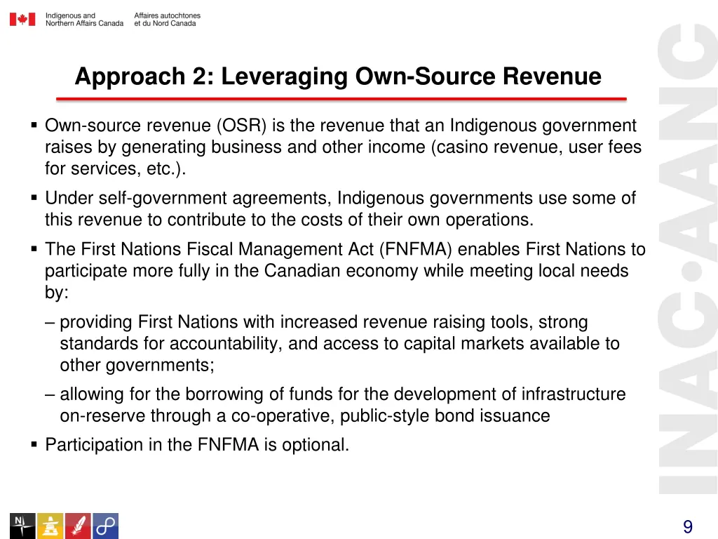 approach 2 leveraging own source revenue