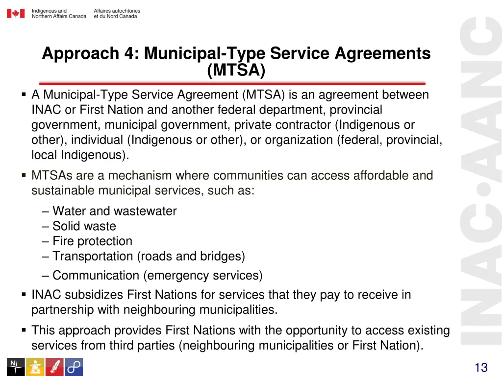 approach 4 municipal type service agreements mtsa