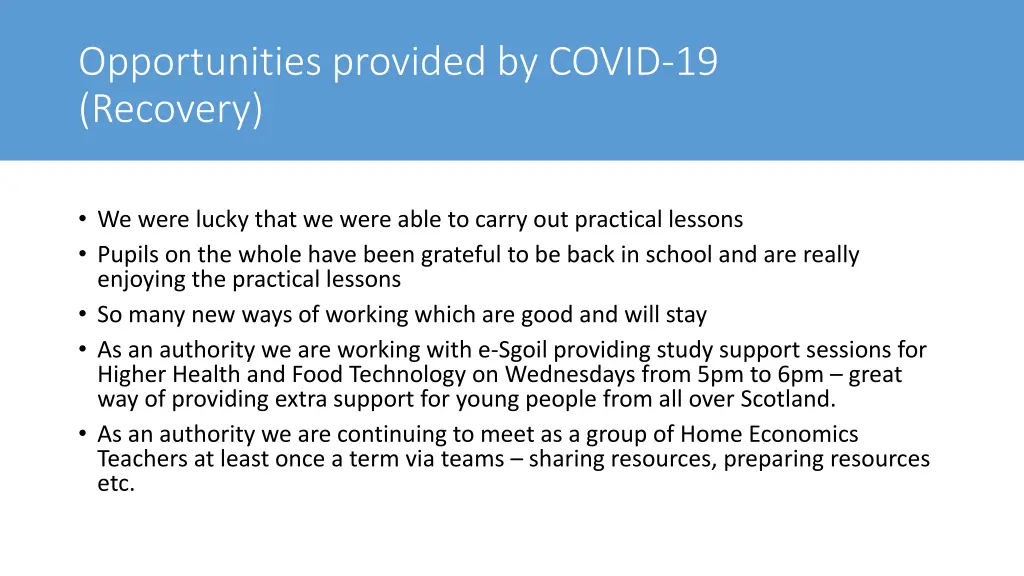 opportunities provided by covid 19 recovery