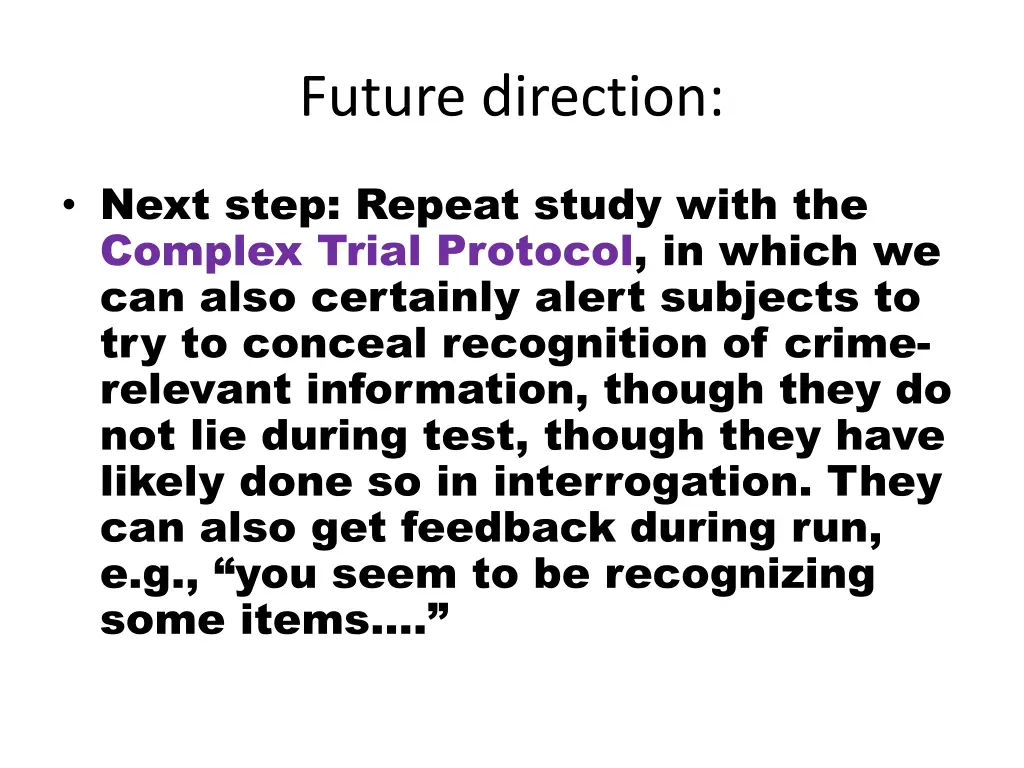 future direction
