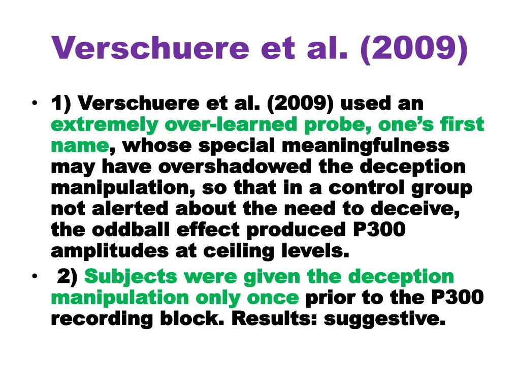 verschuere et al 2009