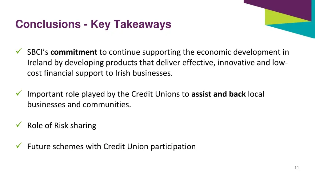 conclusions key takeaways