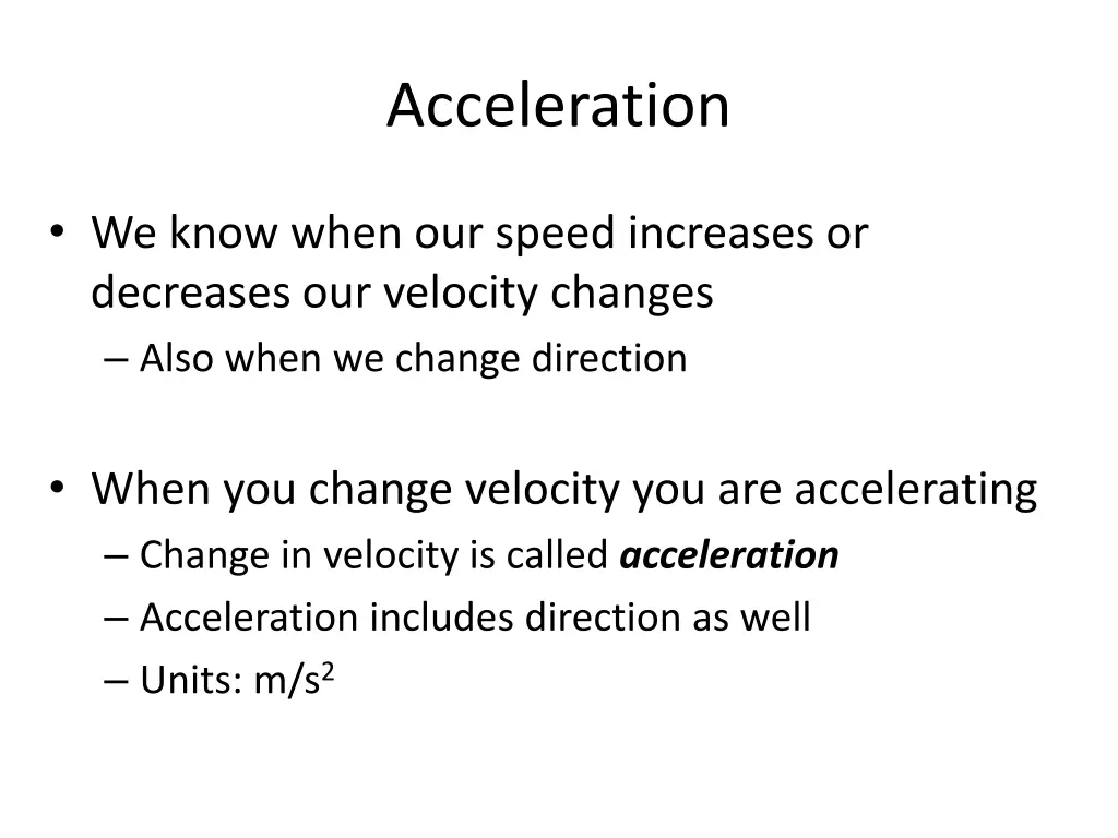 acceleration
