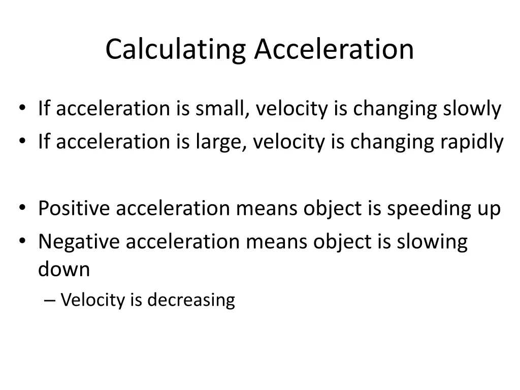 calculating acceleration 1
