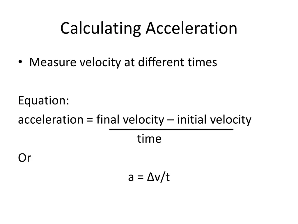 calculating acceleration
