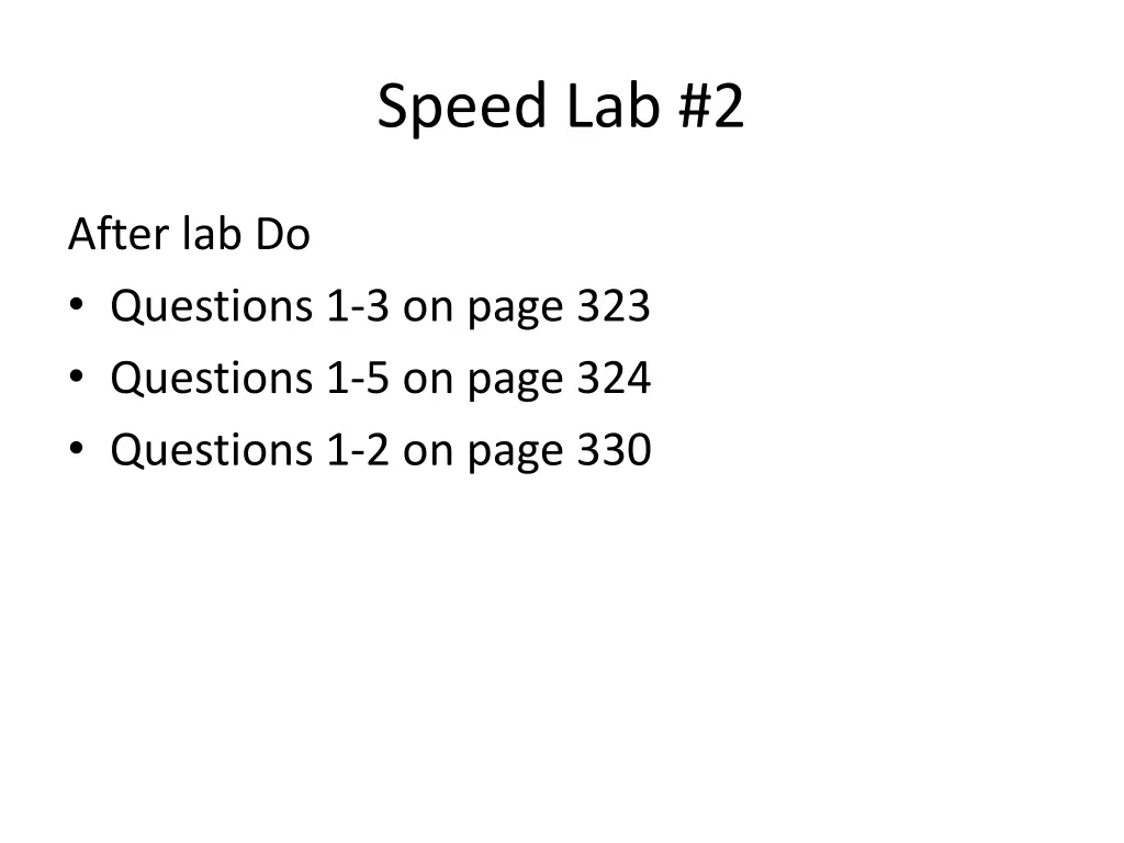 speed lab 2