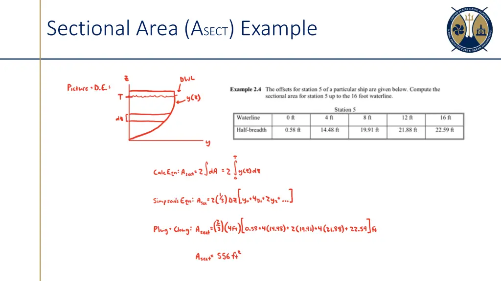 sectional area a sect example 1