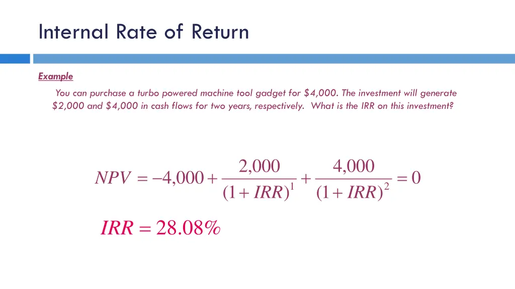 internal rate of return 2