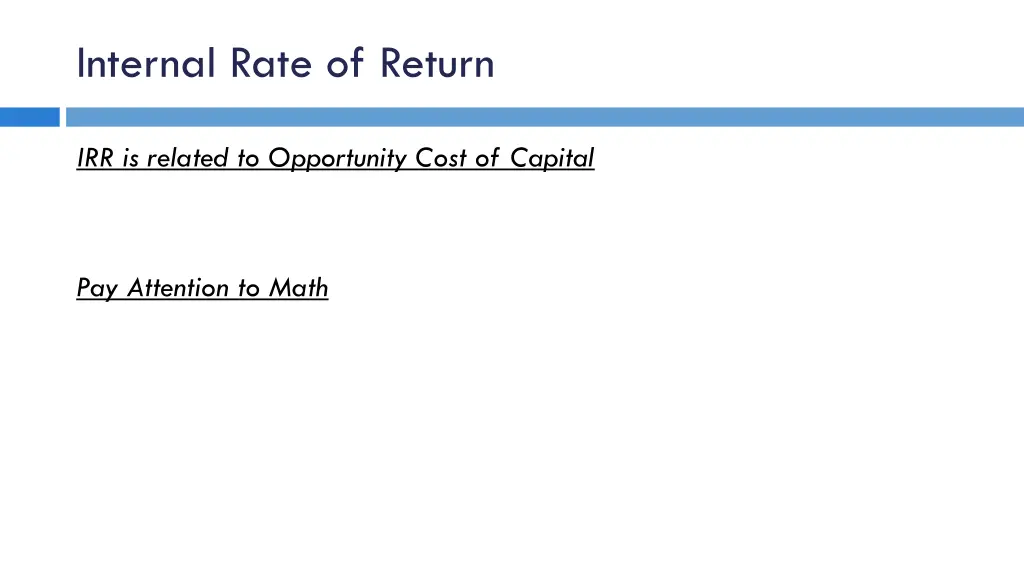 internal rate of return
