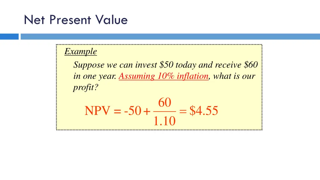 net present value 1