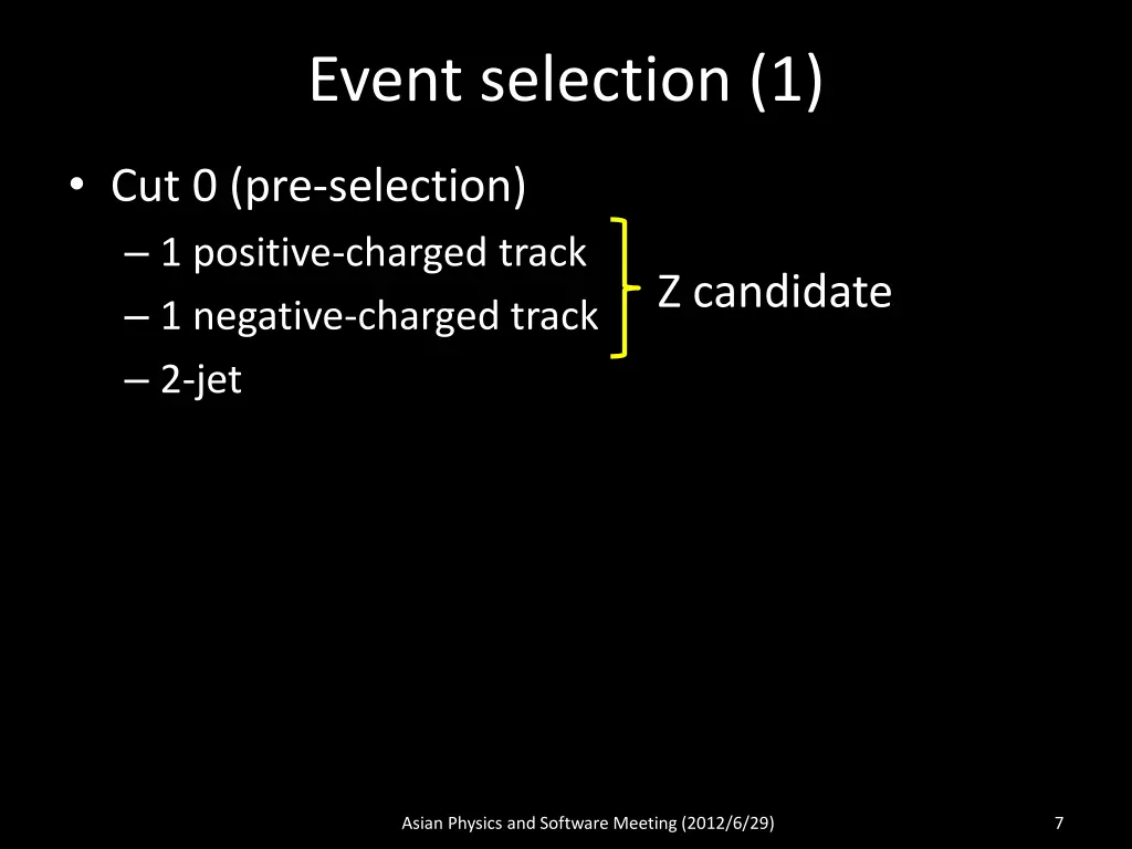 event selection 1