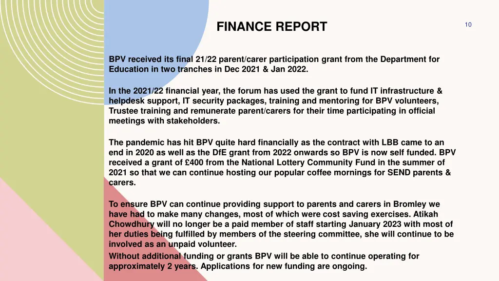 finance report