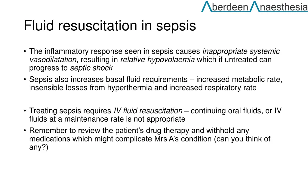 fluid resuscitation in sepsis