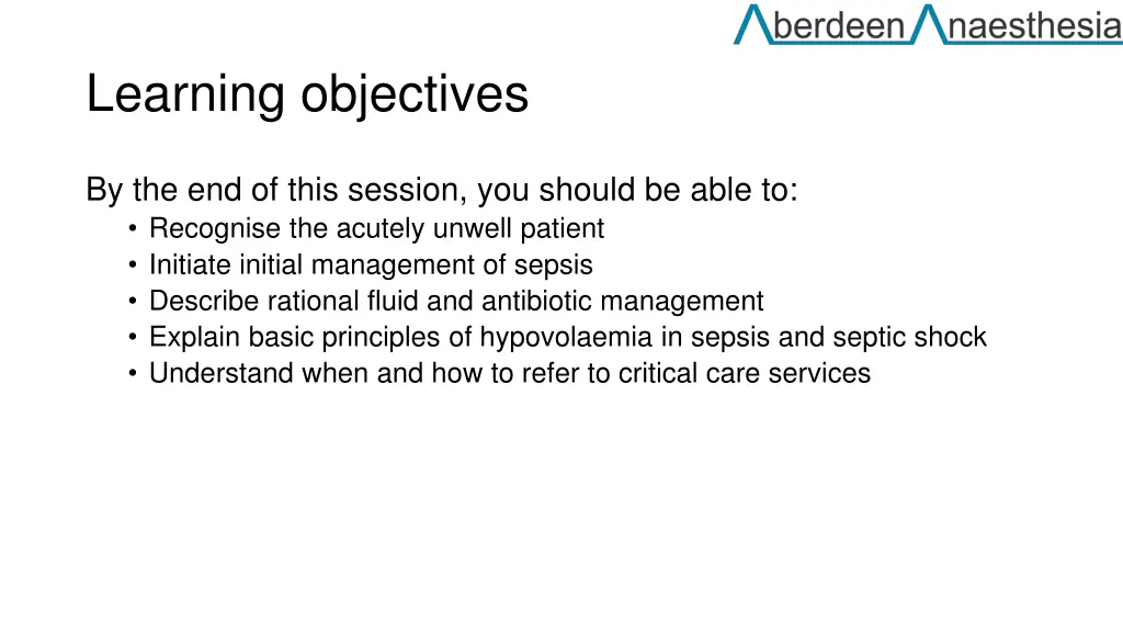 learning objectives