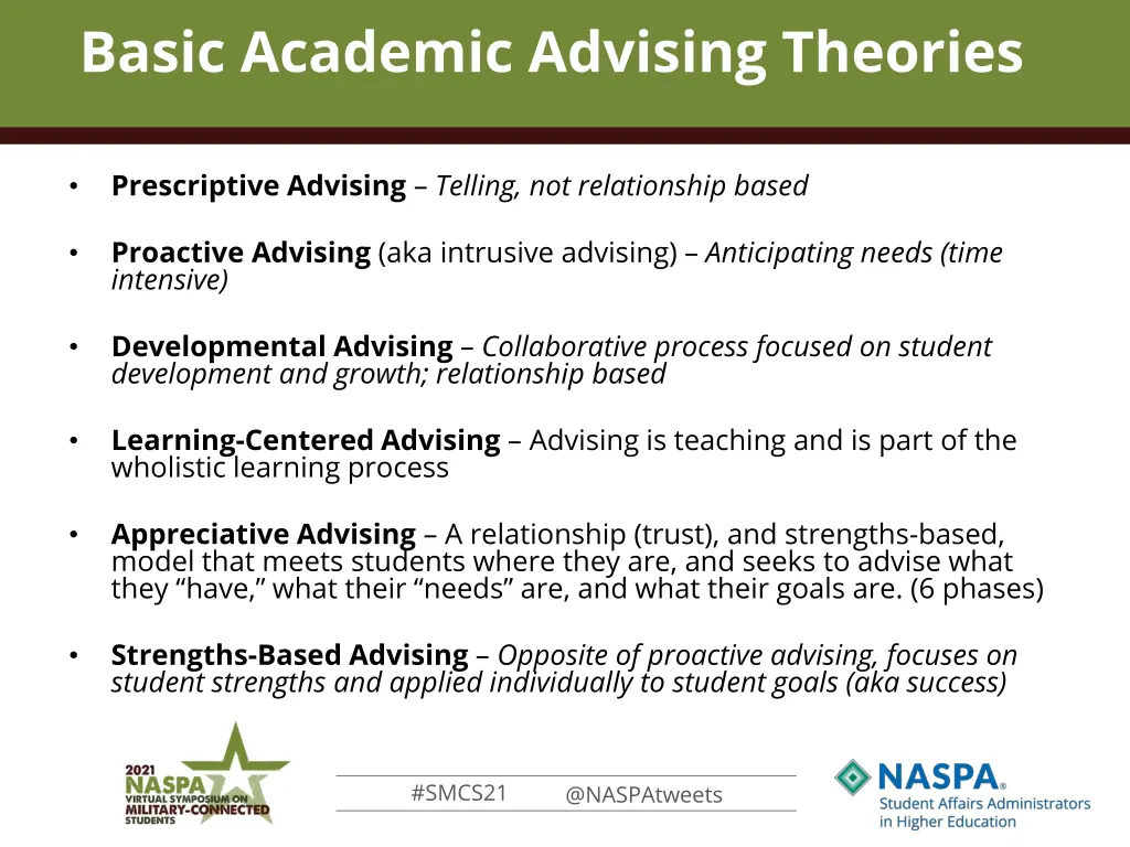 basic academic advising theories 1