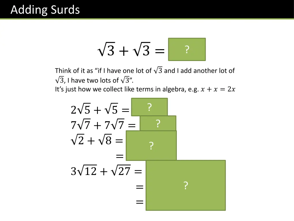 adding surds