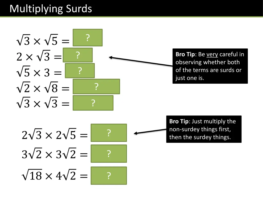 multiplying surds