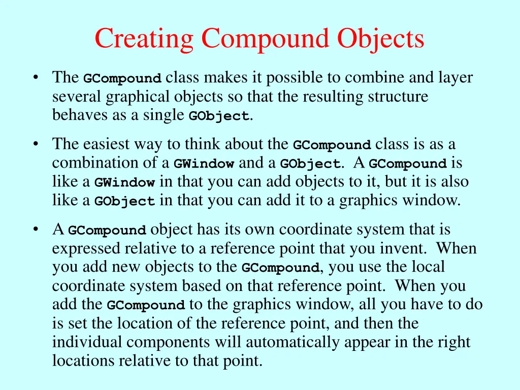 creating compound objects