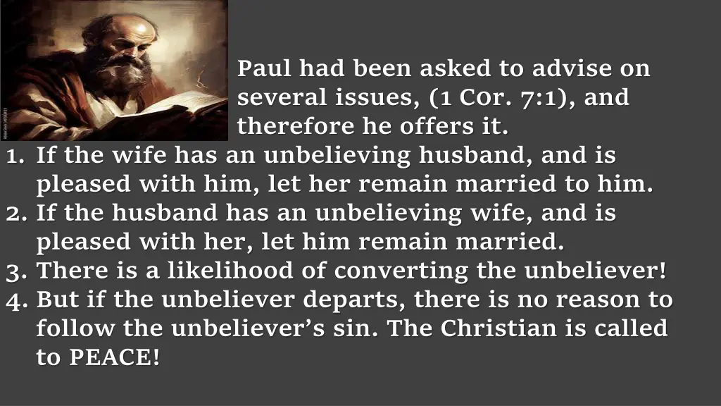 paul had been asked to advise on several issues