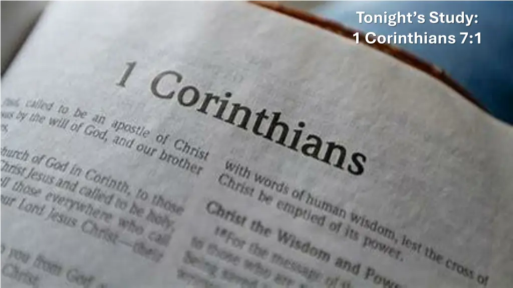 tonight s study 1 corinthians 7 1
