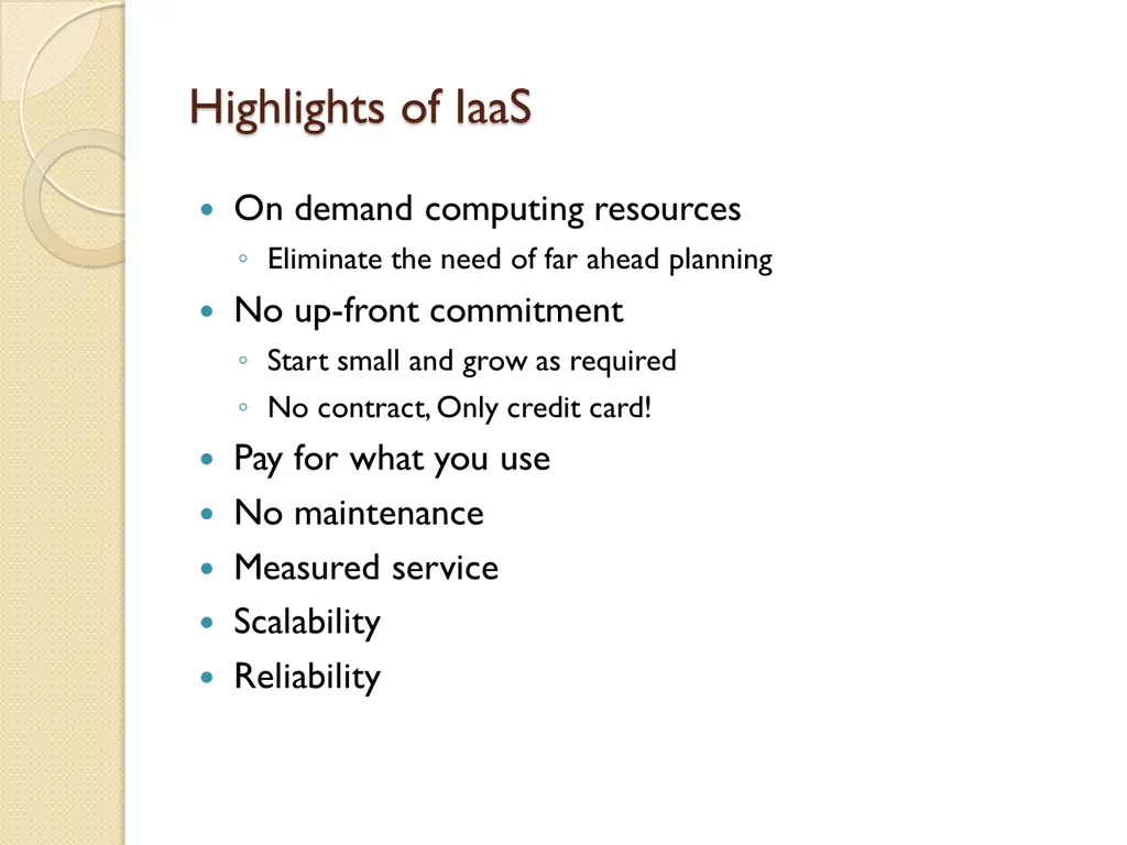 highlights of iaas