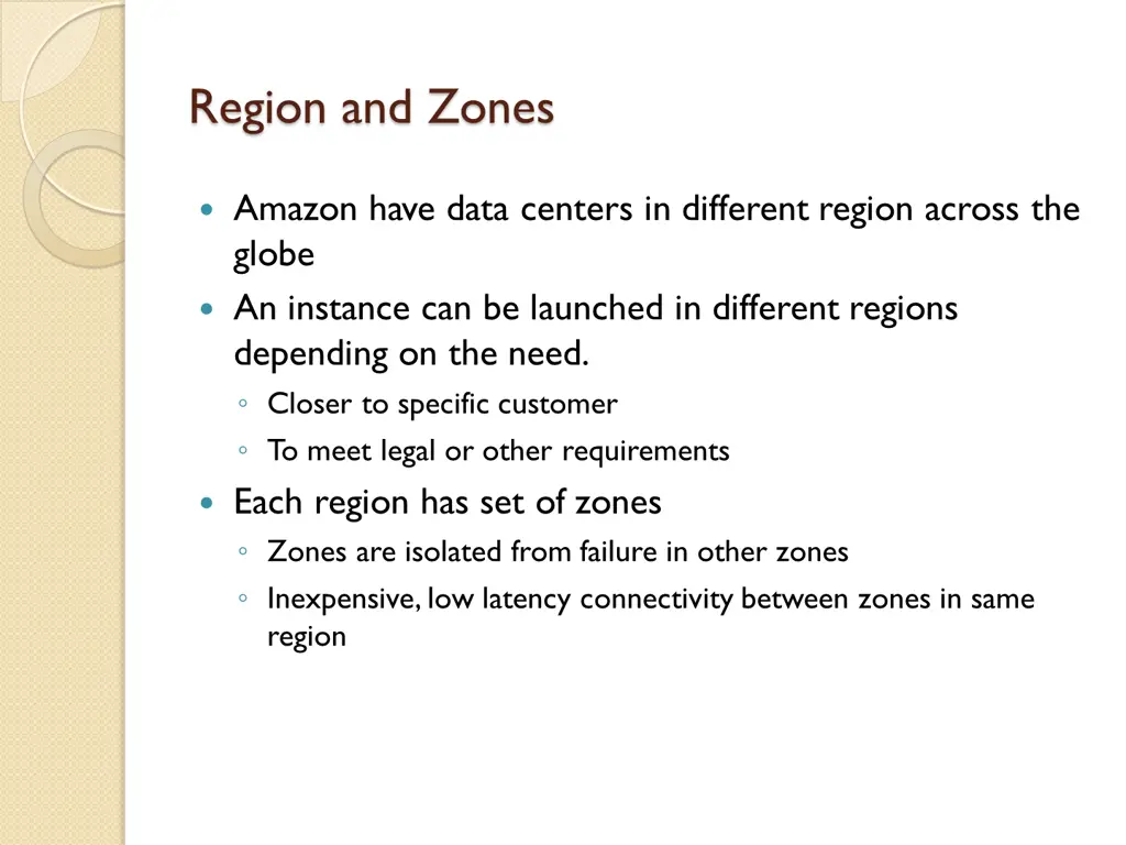 region and zones