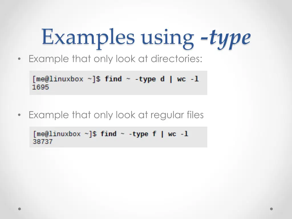 examples using type example that only look