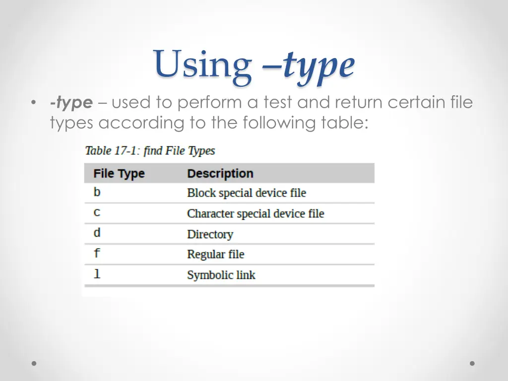 using type