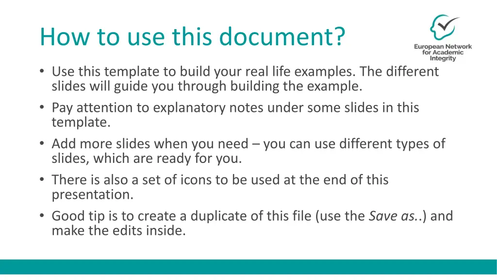 how to use this document