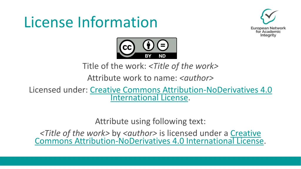 license information 1