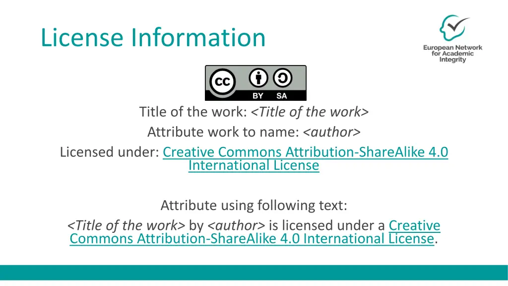 license information