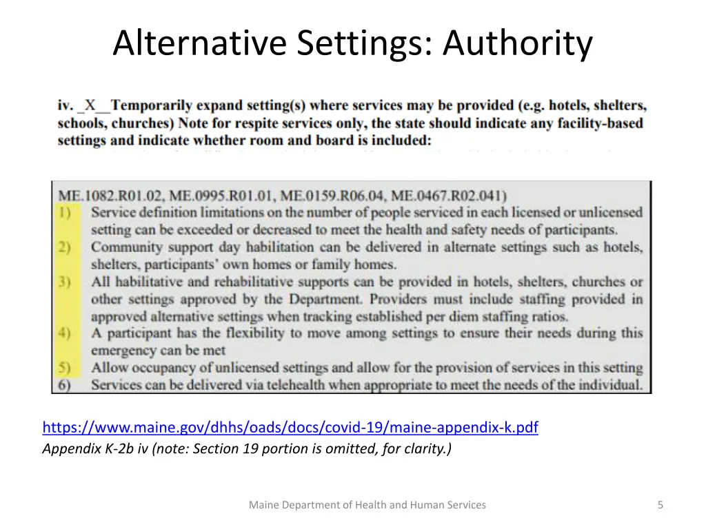 alternative settings authority