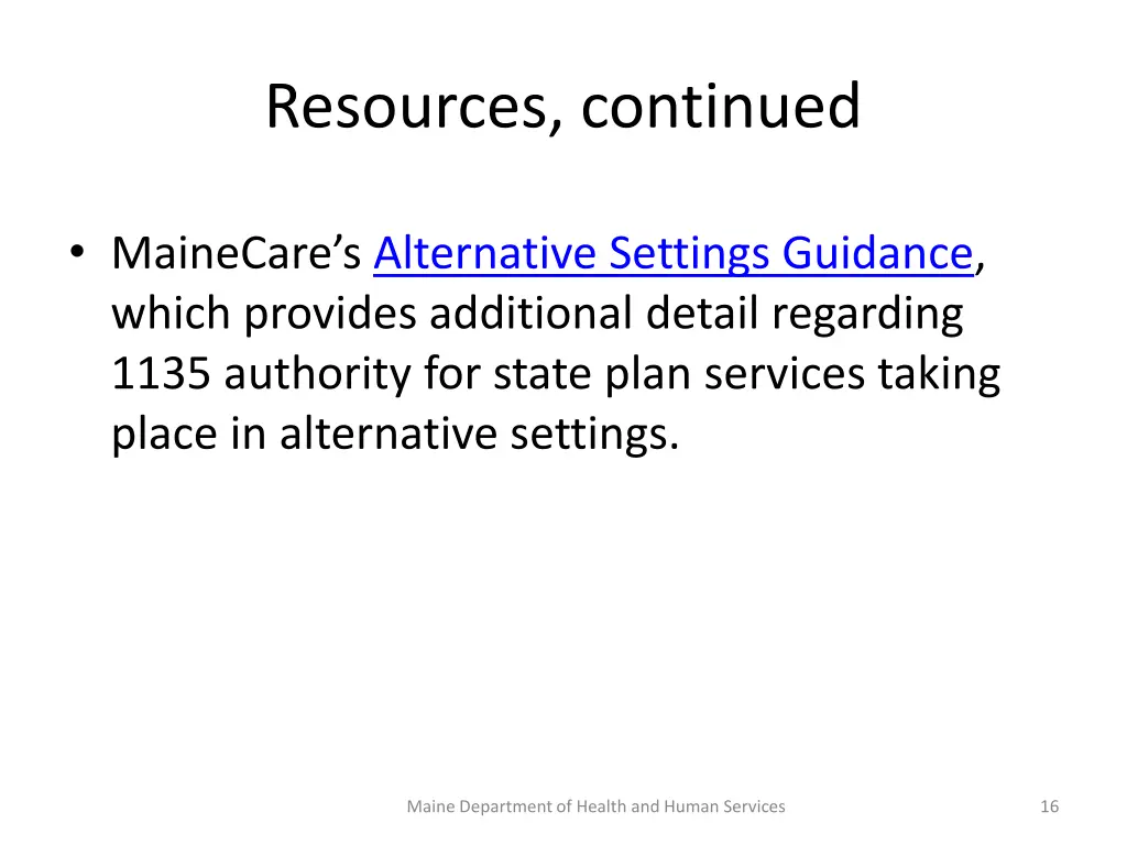 resources continued