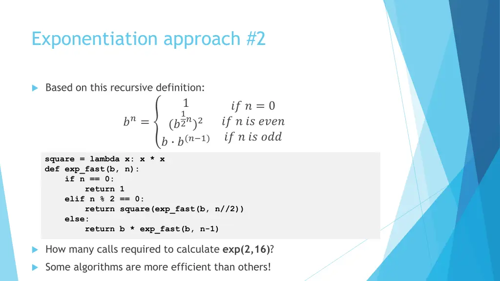 exponentiation approach 2