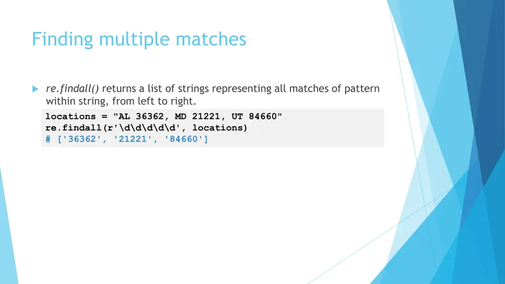 finding multiple matches