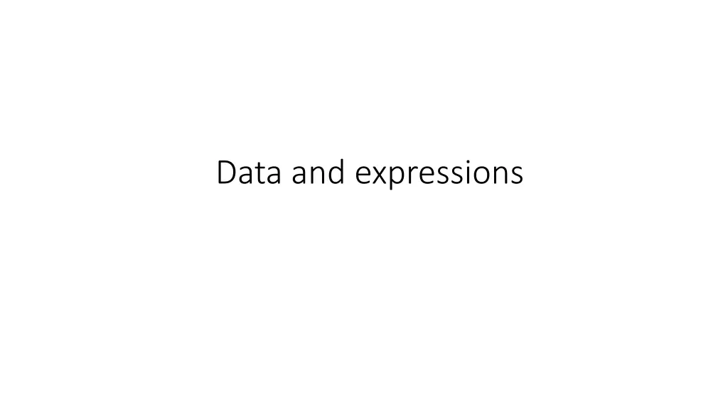 data and expressions