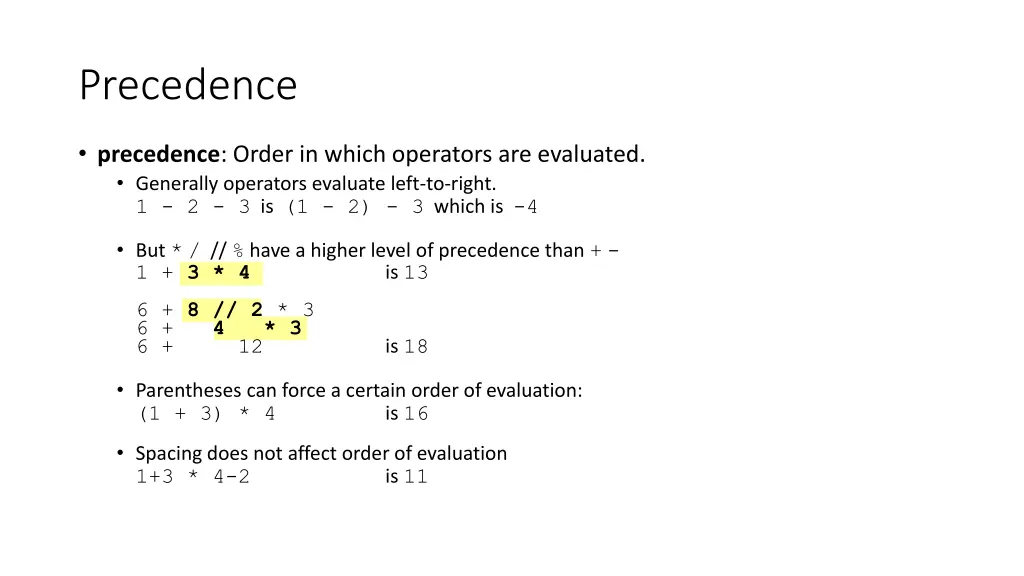 precedence