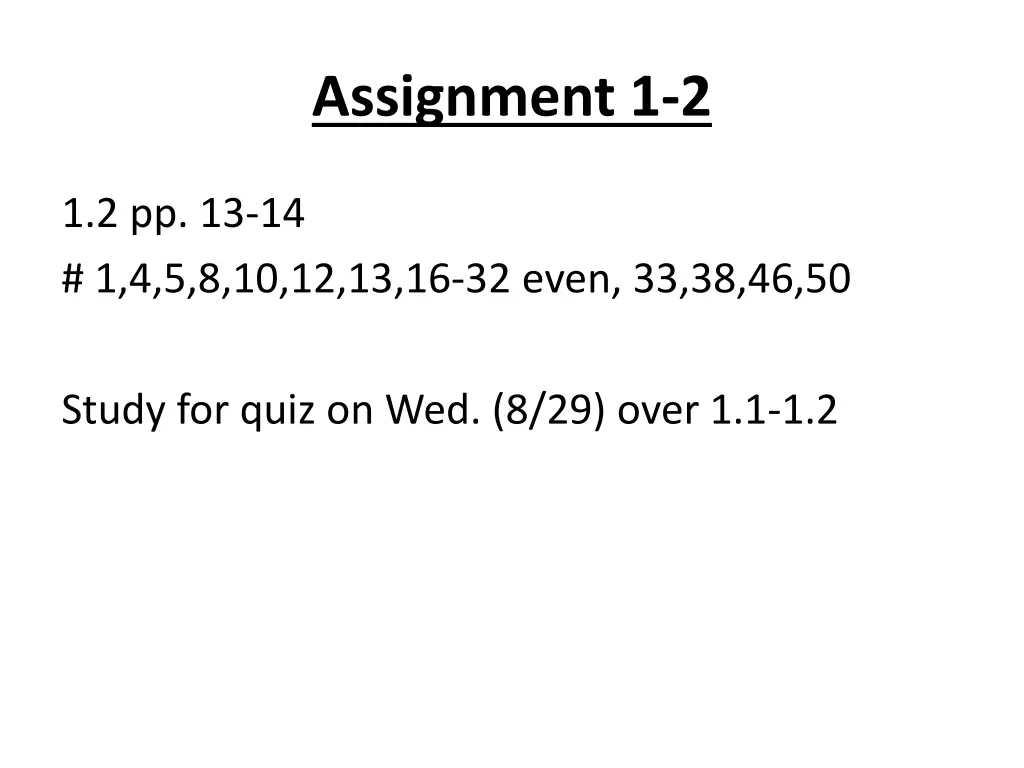 assignment 1 2