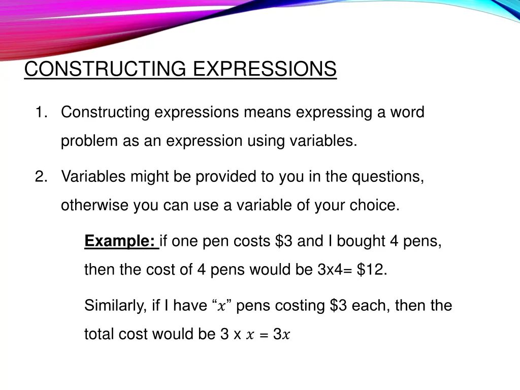 constructing expressions