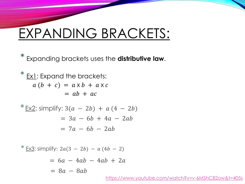expanding brackets