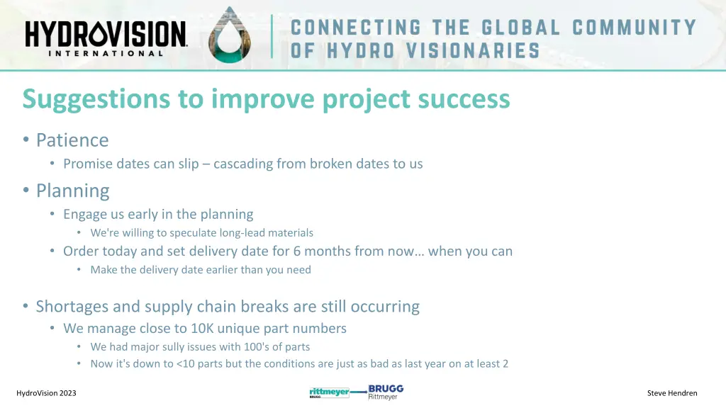 suggestions to improve project success